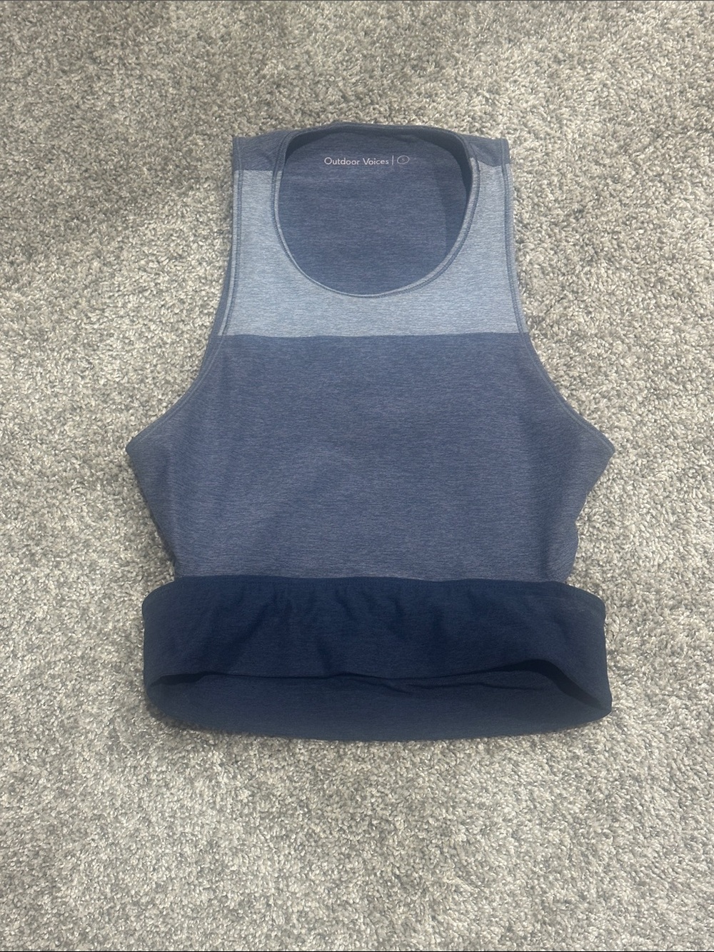 Outdoor Voices Blue Colorblock Cropped Sports Tank